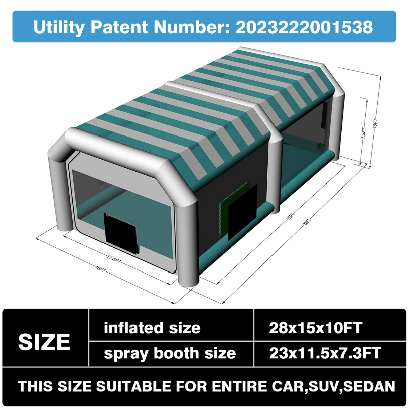 28x15x10FT Inflatable Hail Booth with Blower
